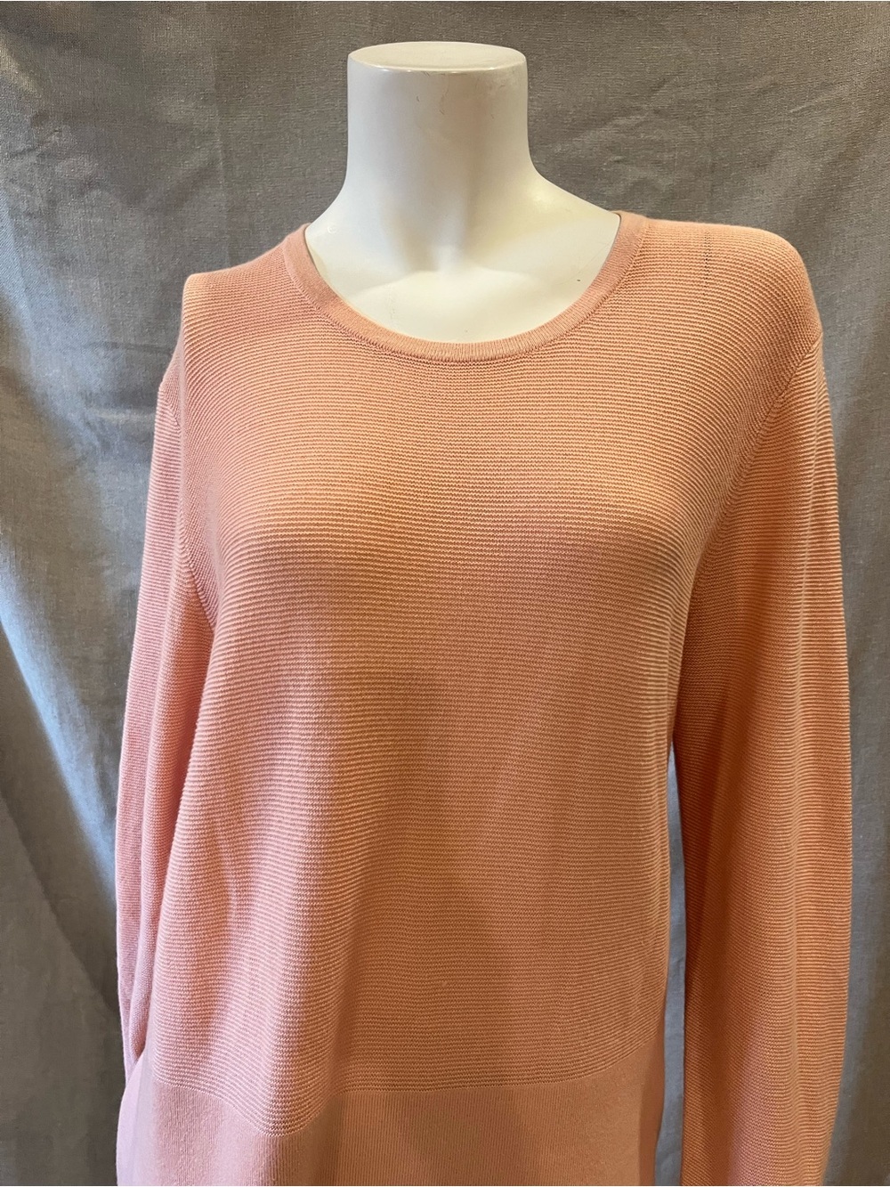 Kersh Soft Peach Scoop Neck Cotton Soft Knit Sweater/Tunic M